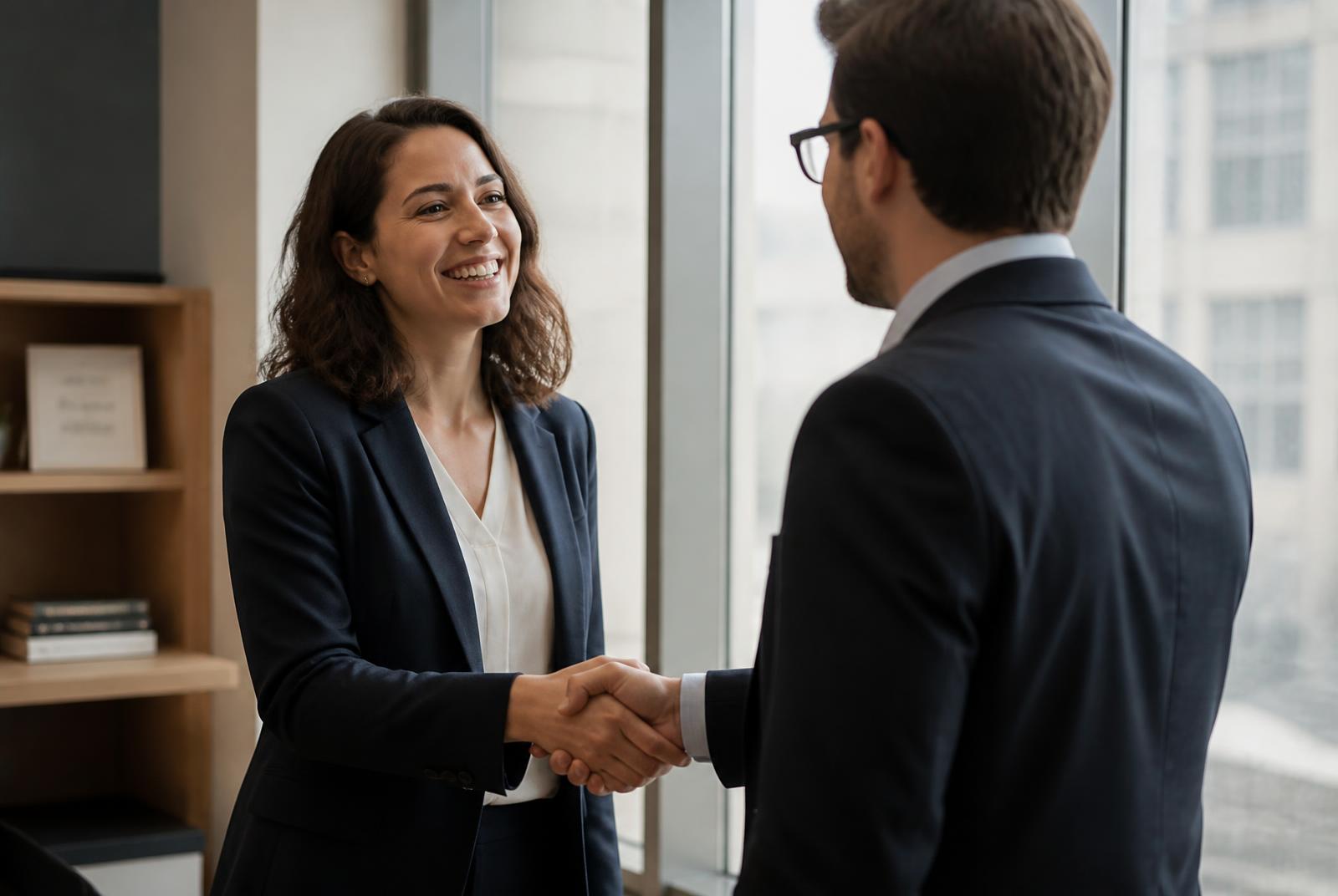 Partners shaking hands representing SG PR INFOTECH's collaborative approach